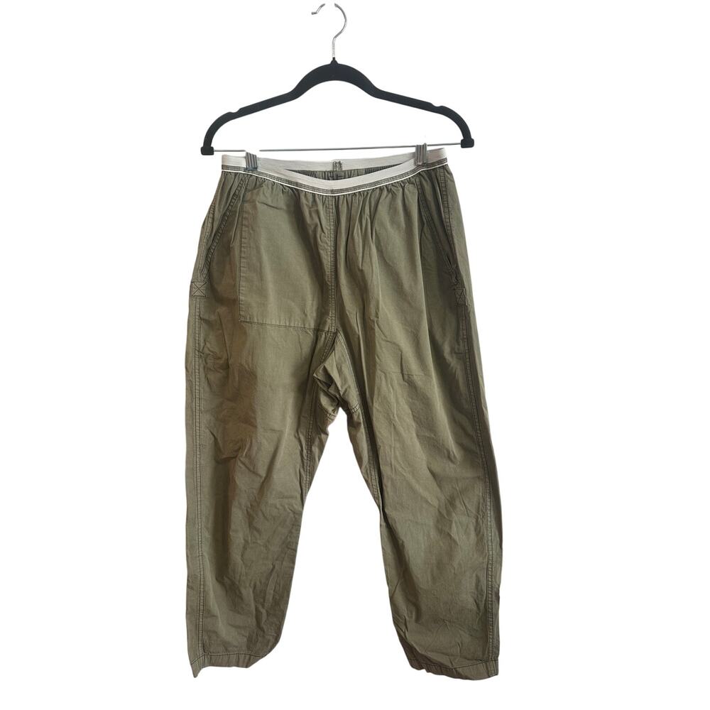Free City Baggy Karate Paratrooper Green Pants 100% Cotton Sz M Pull On Elastic
